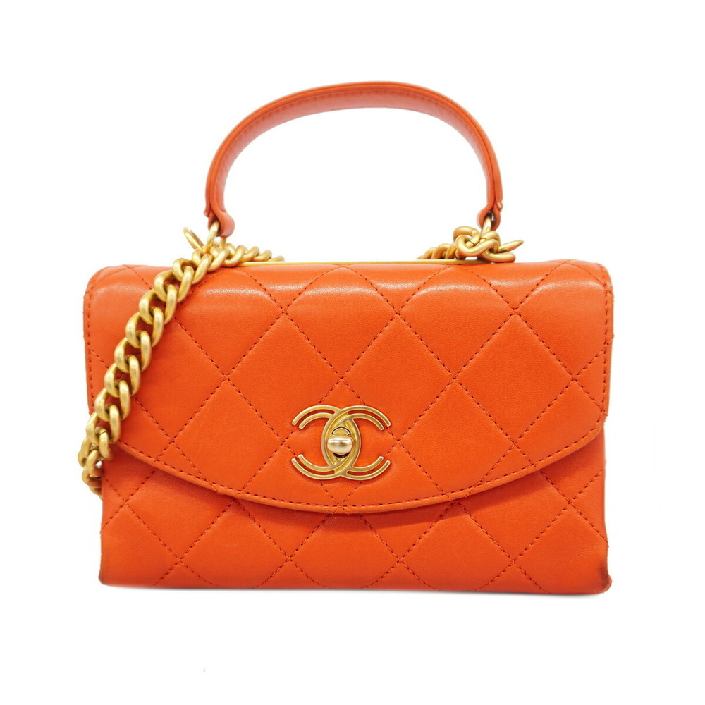 Chanel Matelassé Chain Shoulder Handbag, Trendy CC, Lambskin, Red, 2-way Bag ...